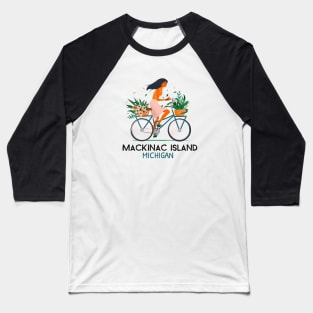 Mackinac Island, Michigan Biking Baseball T-Shirt